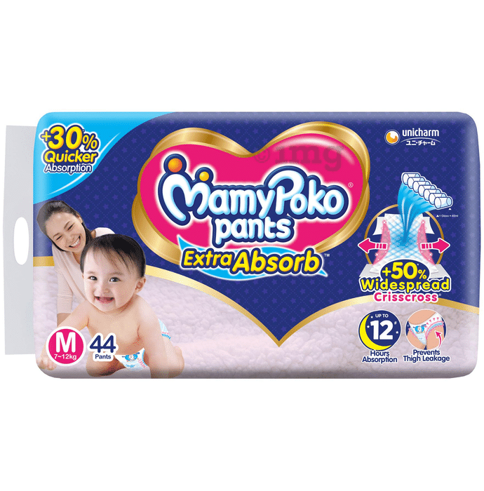 MamyPoko Pants Extra Absorb Diaper for upto 12 Hrs Absorption | Size Medium