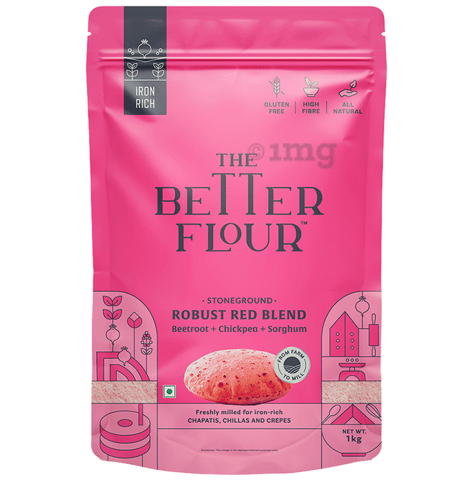 The Better Flour Iron Rich Beetroot Flour, Low Carb Atta & Gluten Free Multigrain Flour Atta