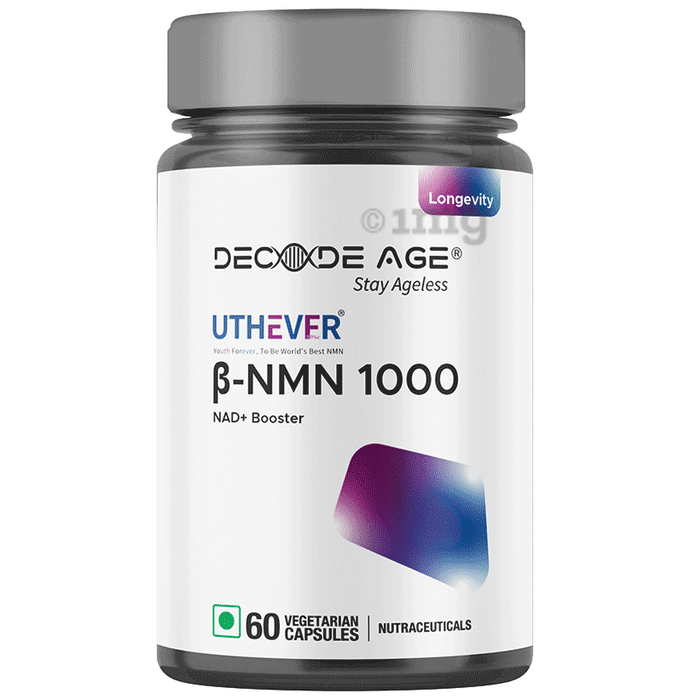 Decode Age NMN Pro Uthever 1000 Vegetarian Capsule , Ultra-Pure, Boost NAD+ , Improve Muscle Strength