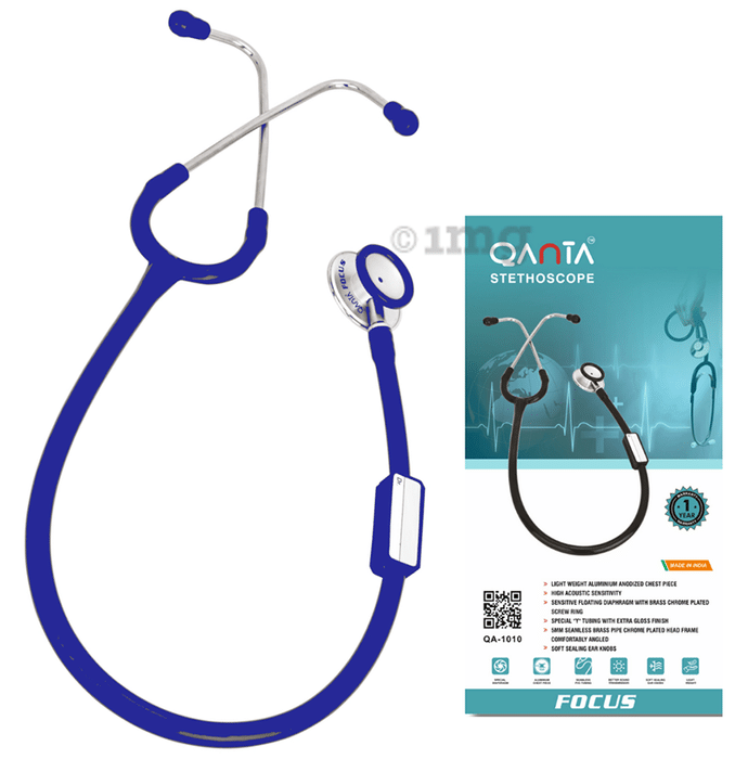 Qanta QA-1010 Stethoscope Focus With Aluminium Anodized Chest Piece Blue