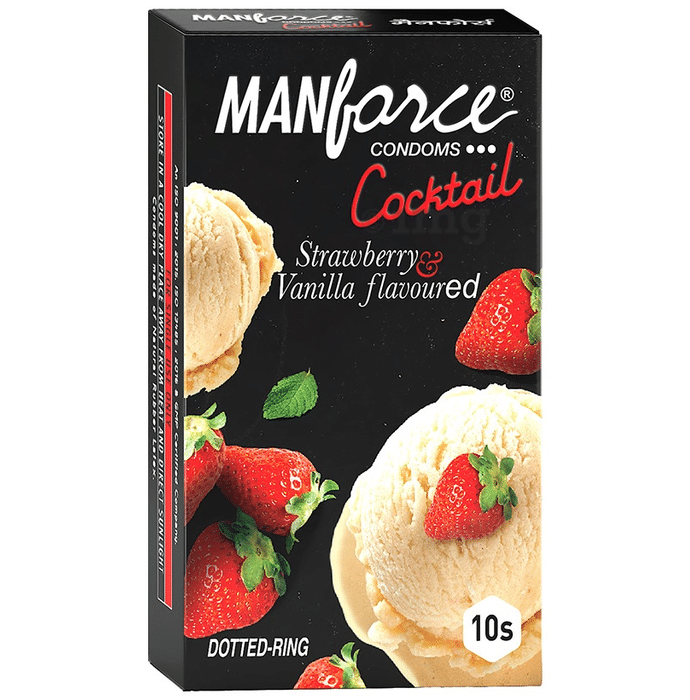 Manforce Strawberry & Vanilla Dotted-Ring Cocktail Condom