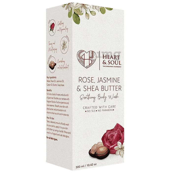 Heart and Soul Rose, Jasmine & Shea Butter Soothing Body Wash