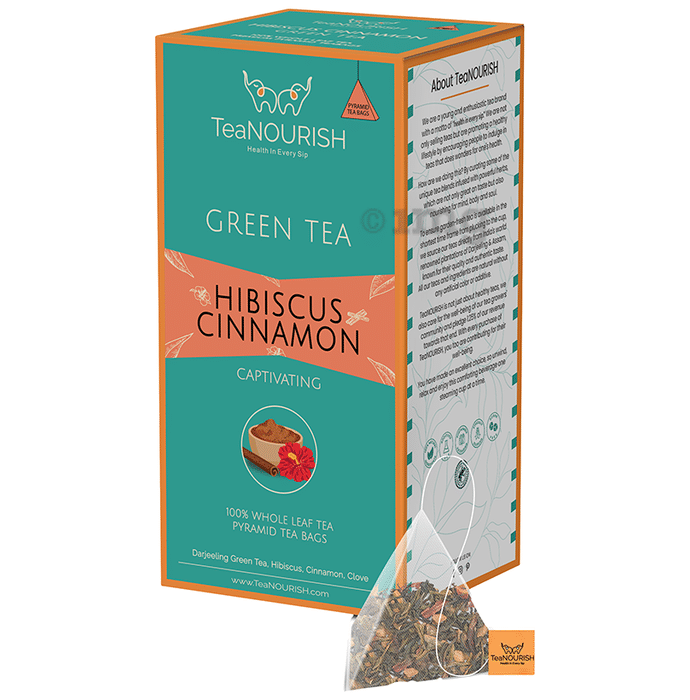 TeaNourish Green Tea Bag Hibiscus Cinnamon Clove