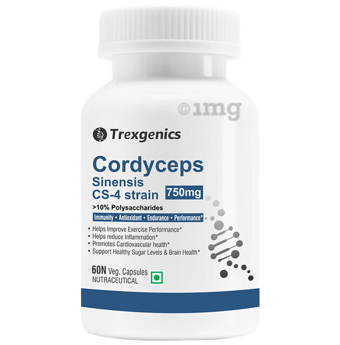 Trexgenics Cordyceps Sinensis CS-4 Strain 10% Polysaccharides 750mg Veg Capsule