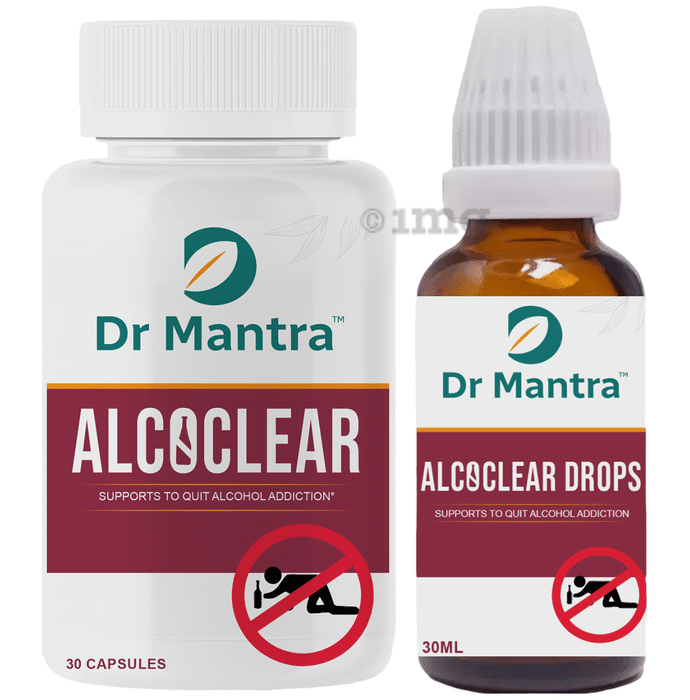 Dr Mantra Combo Pack of Alcoclear Capsule (30) & Alcoclear Drop (30ml)