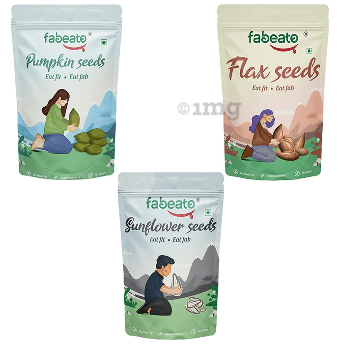 Fabeato Combo Pack of Sunflower Seed, Flax Seed ( 250gm Each) & Pumpkin Seed (200gm)