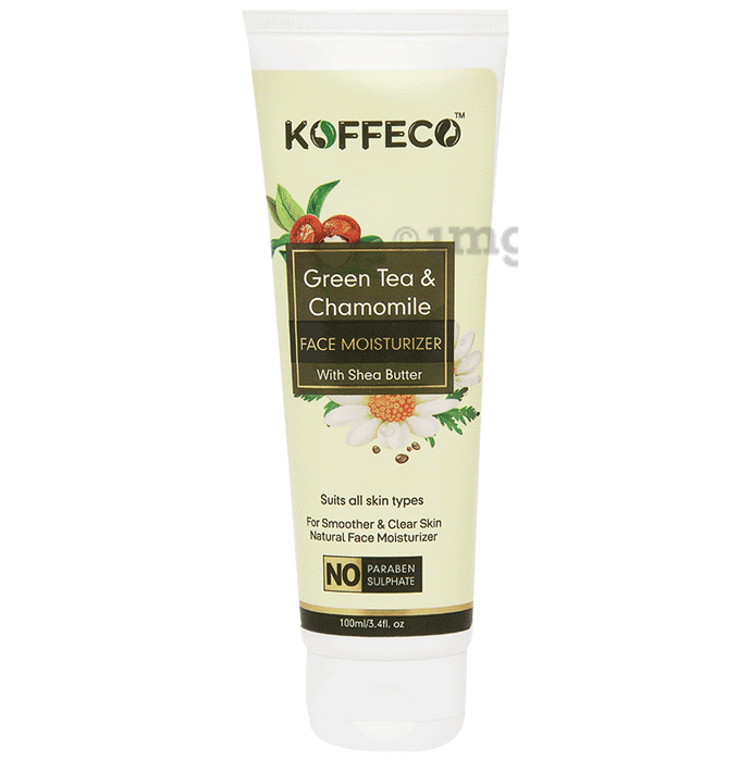 Koffeco Green Tea & Chamomile Face Moisturizer With Shea Butter, Niacinamide & Argan Oil