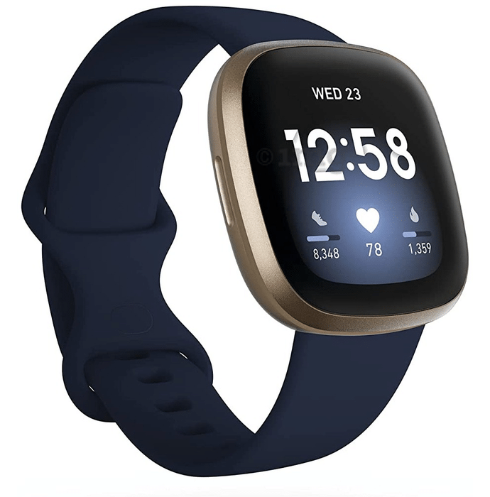 Fitbit Versa 3 Health & Fitness Smartwatch Midnight Blue Gold