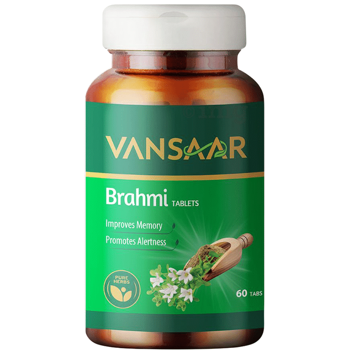 Vansaar Brahmi Tablets| Helps Improve memory|Made with 100% Pure Brahmi