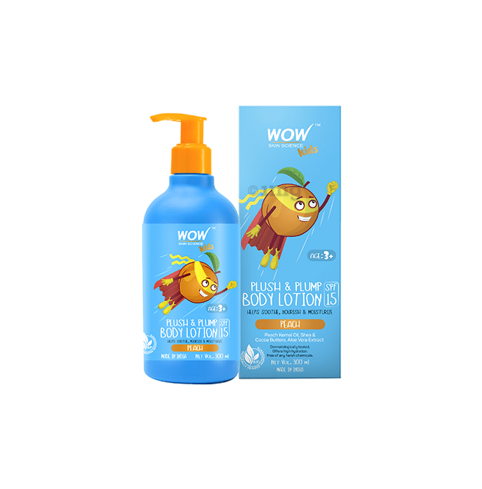 WOW Skin Science Kids Plush & Plump Body Lotion Spf15 Peach