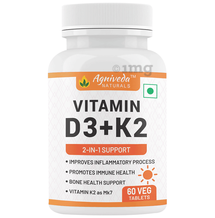 Agniveda Naturals Vitamin D3 +K2 Veg Tablet