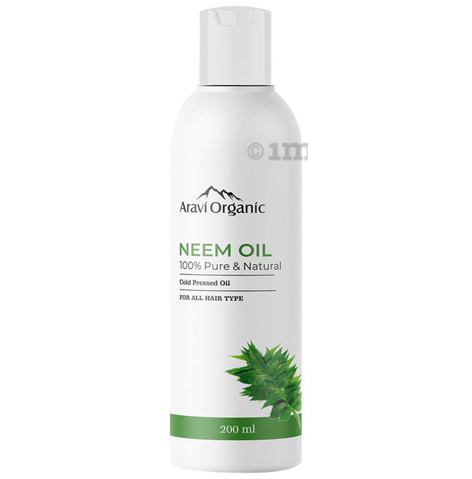 Aravi Organic Cold Pressed Neem Oil for Control Hair Fall & Dandruff, Skin Care Oil