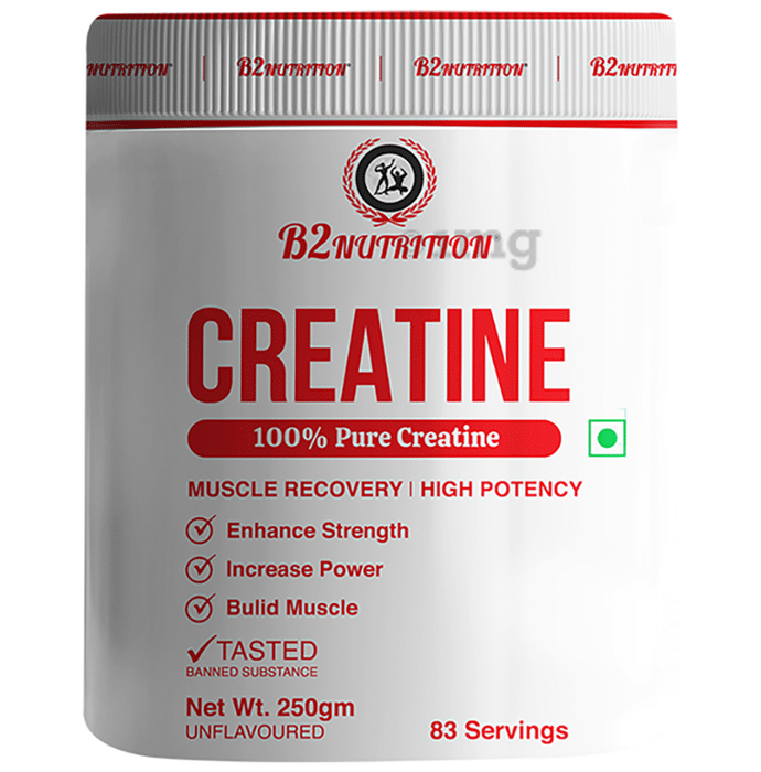 B2 Nutrition Creatine Powder (250gm Each) Unflavored