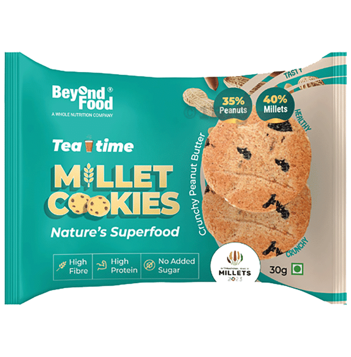 Beyond Food Tea Time Millet Cookies High Protein High FIbre Crunchy Peanut Butter