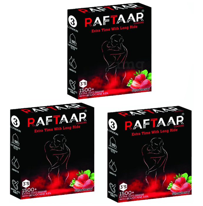 Raftaar Condom (3 Each) Strawberry
