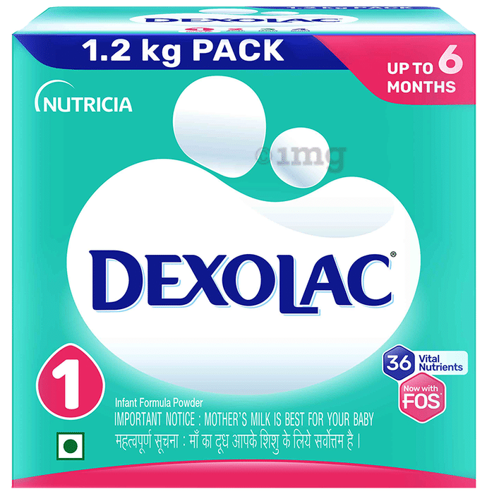 Dexolac Infant Formula Milk Powder for Babies Stage 1 Upto 6 months with FOS and 36 Vital Nutrients