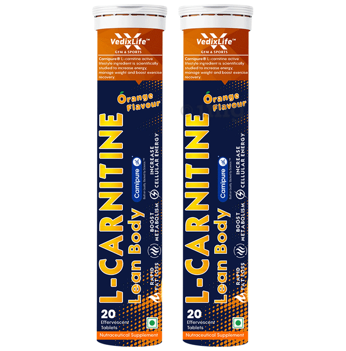 VedixLife L-Carnitine Lean Body Effervescent Tablet (20 Each) Orange