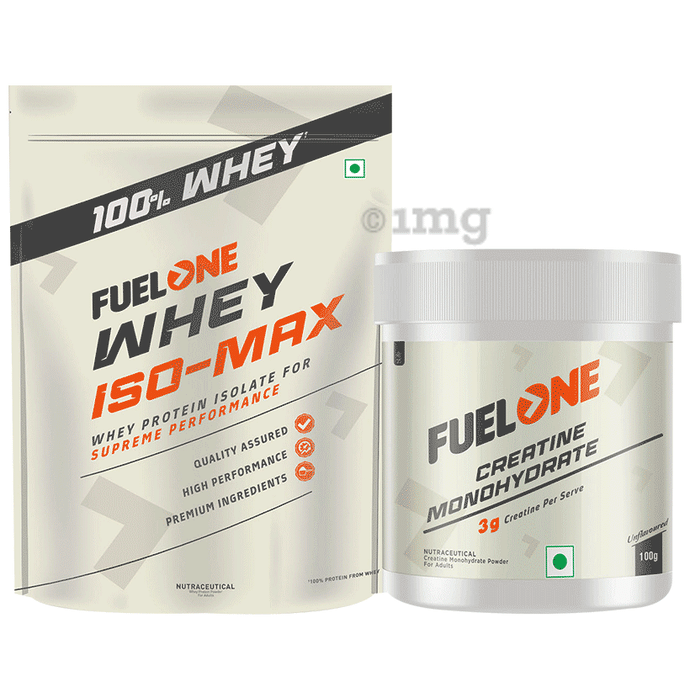 Fuel One Whey Iso-Max, Whey Protein Isolate 1 Kg & Creatine Monohydrate 100g