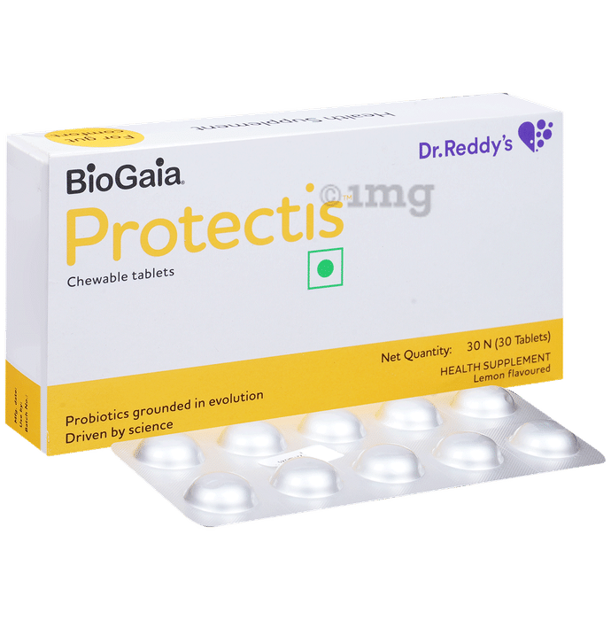 Biogaia Protectis Probiotic Chewable Tablet for Gut Health | Flavour Lemon