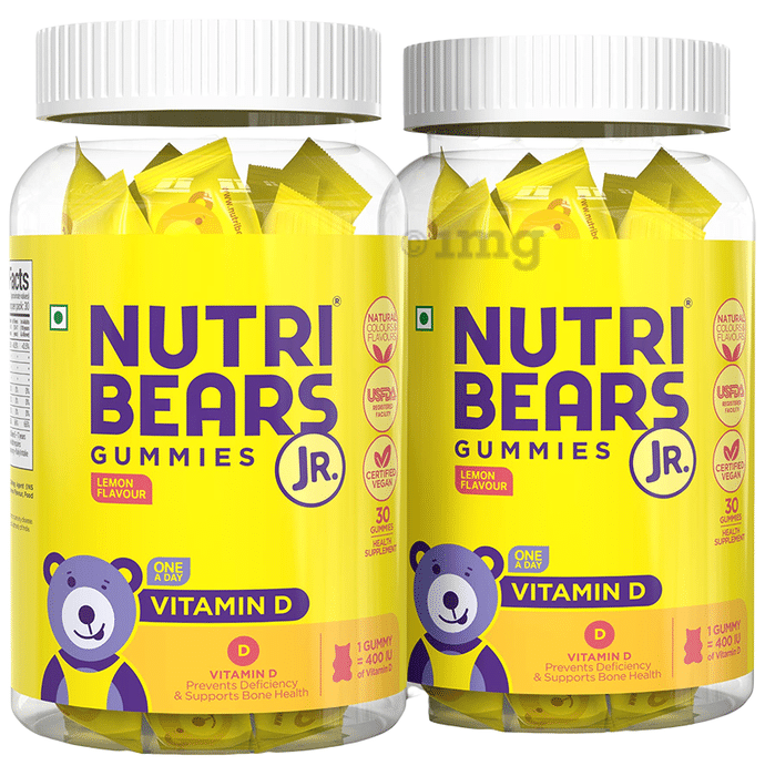 NutriBears Jr. Vitamin D Gummies (30 Each) Lemon