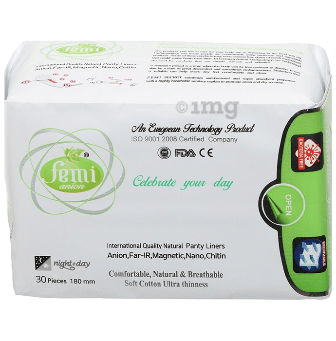 Femi Anion Panty Liners 180mm