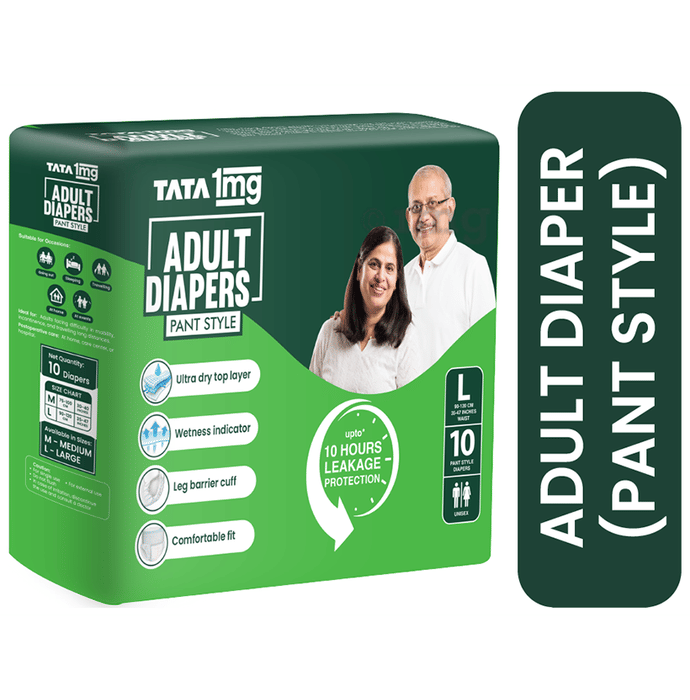 Tata 1mg Adult Diaper Pant Style Large Buy box of 10 units at best