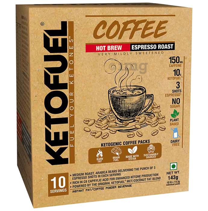 Ketofuel Hot Brew Coffee(14.3gm Each) Powder Iced Espresso