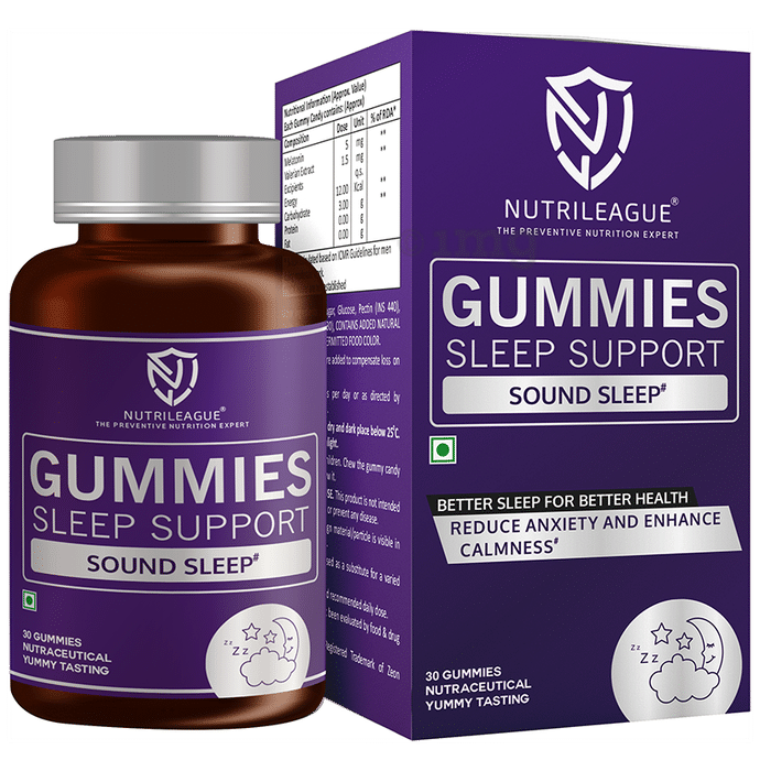 Nutrileague Sleep Square Gummies, Non-Drowsy Sleep Aid