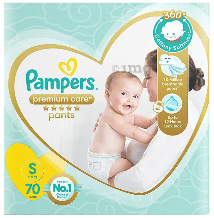 Pampers Premium Care Pants with Aloe Vera & Cotton-Like Softness | Size Diaper Small