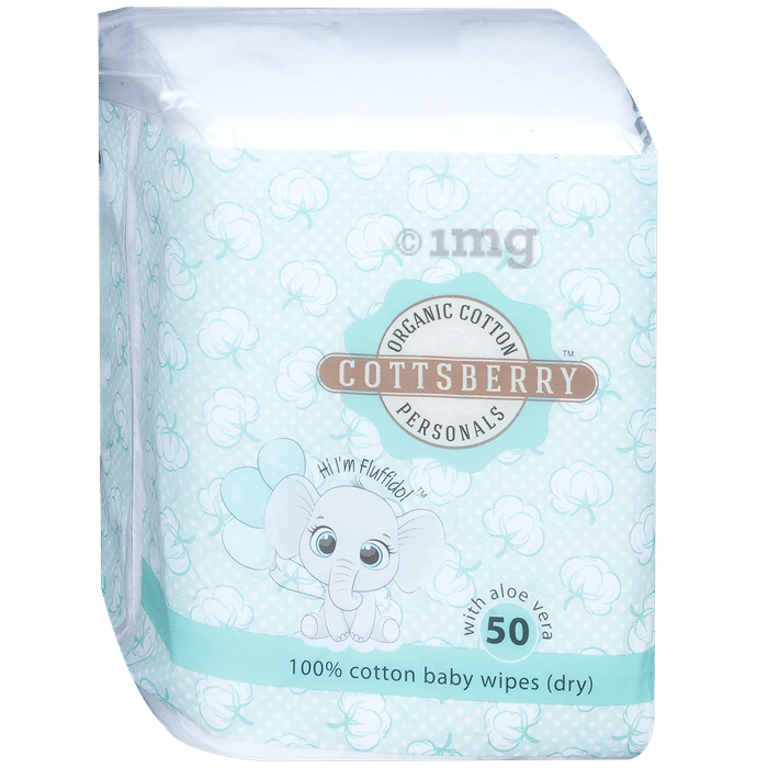 Cottsberry 100% Cotton Baby Wipes (Dry) with Aloevera