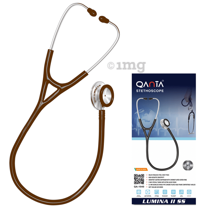 Qanta QA-1040 Stethoscope Lumina II SS With Stainless Steel Chest Piece Brown