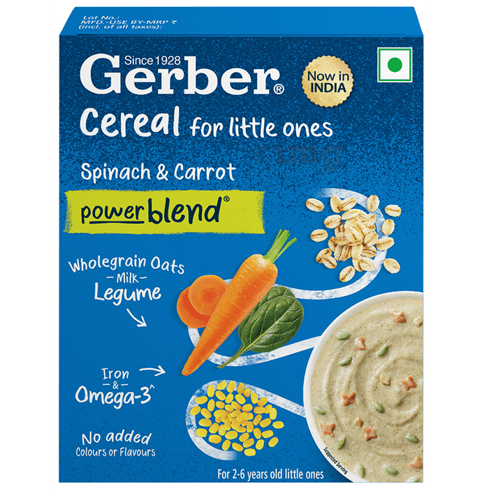 Gerber Cereal for Little Ones Power Blend Spinach and Carrot