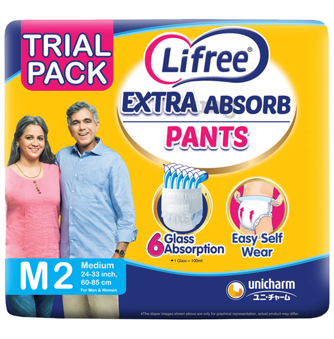 Lifree Extra Absorb Pants Medium Buy packet of 2 diapers at best price