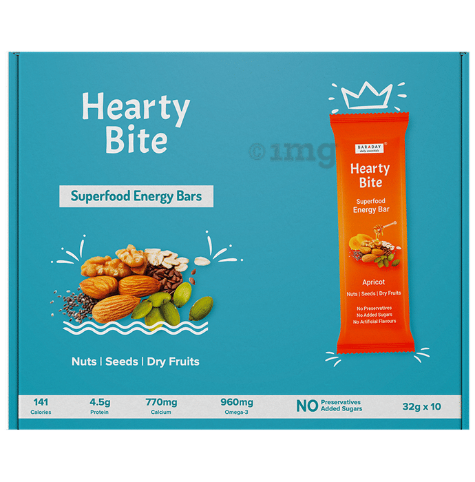 Hearty Bite Superfood Bar | No Added Sugar | Flavour Apricot