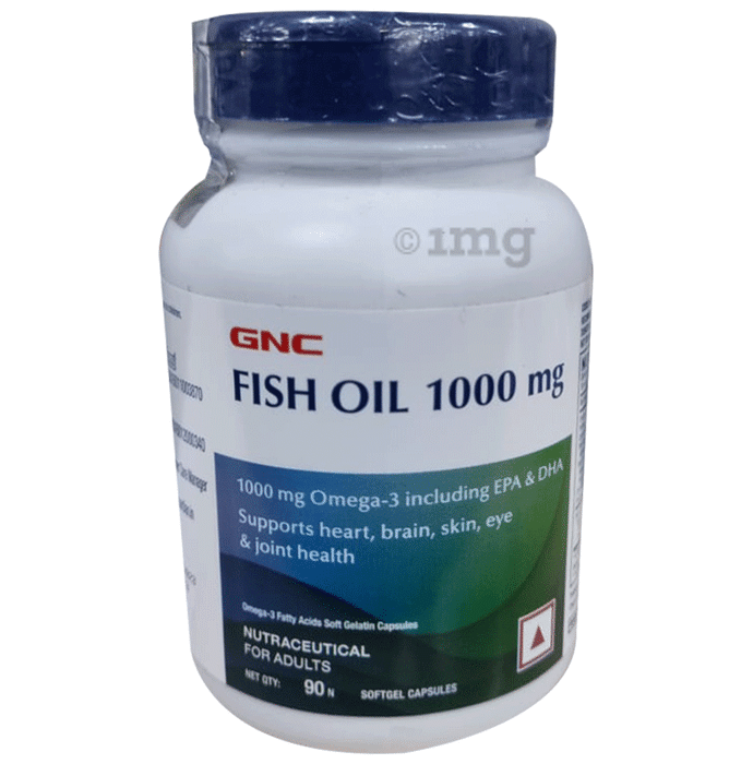 GNC Fish Oil 1000mg with Omega 3 (EPA & DHA) | Softgel Capsule for Heart, Brain, Skin, Eye & Joint Health