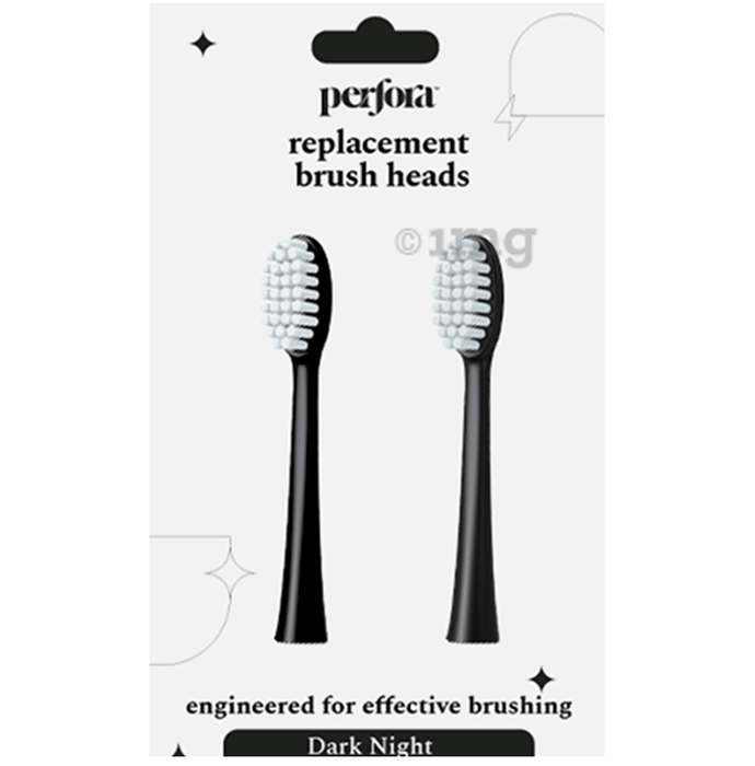 Perfora Replacement Brush Heads with Brush Covers Dark Night