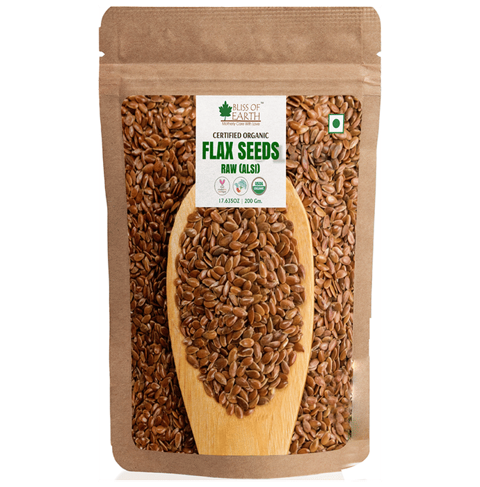 Bliss of Earth Certified Organic Flax Seeds Raw (Alsi)