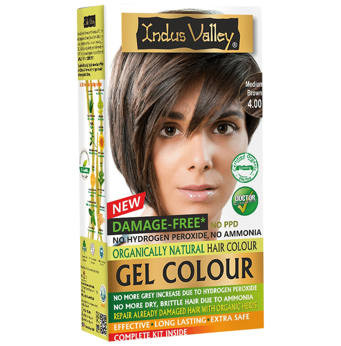 Indus Valley Damage-Free Gel Colour Complete Kit Medium Brown