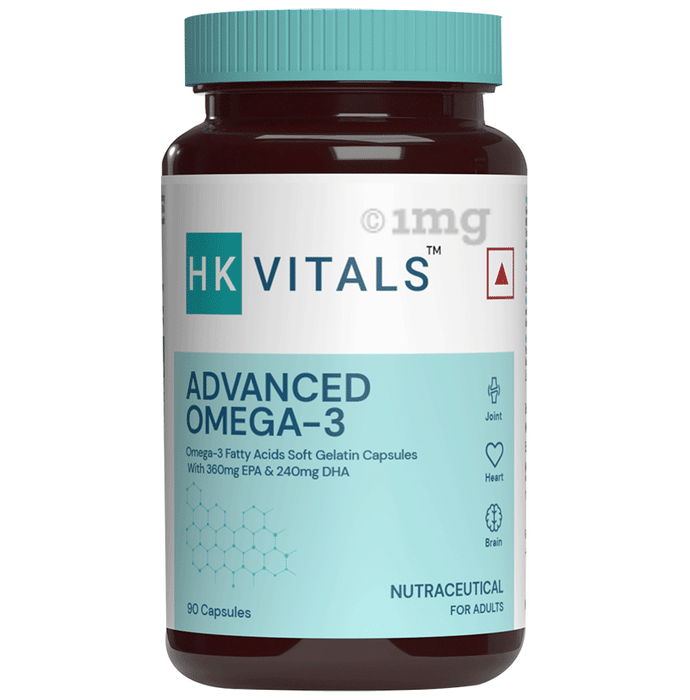 Healthkart HK Vitals Advanced Omega 3 Fatty Acids | Soft Gelatin Capsule with EPA & DHA for Heart, Joint & Brain Health