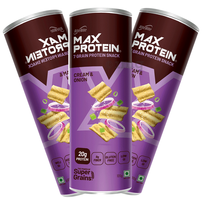 Rite Bite Max Protein Chips (1200gm Each) Cream & Onion