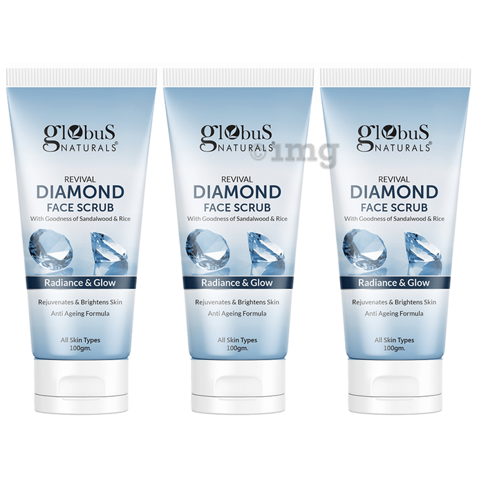 Globus Naturals Revival Diamond Face Scrub (100gm Each) Radiance & Glow