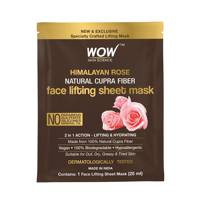 WOW Skin Science Himalayan Rose Natural Cupra Fiber Face Lifting Sheet Mask (25ml Each)