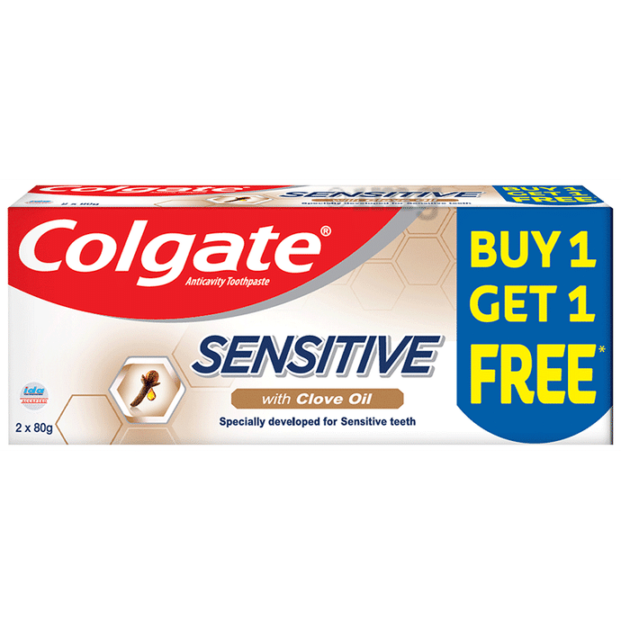 Colgate Sensitive Anticavity Toothpaste with Clove Oil for Sensitivity Relief (Mega Offer 2*80gm)