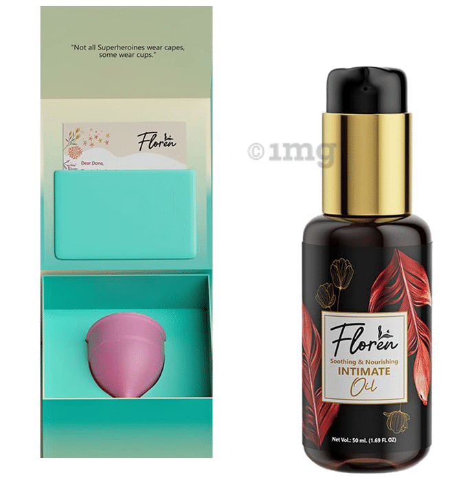 Floren Combo Pack of  Intimate Oil (50ml) & Menstrual Cup Tiny