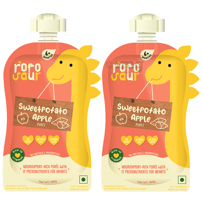 Roro Saur Nourishment-Rich Puree 6+ Months (100gm Each) Sweet Potato Apple