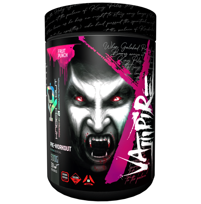 Knockout Vampire Pre-Workout Powder Fruit Punch with Free Shaker