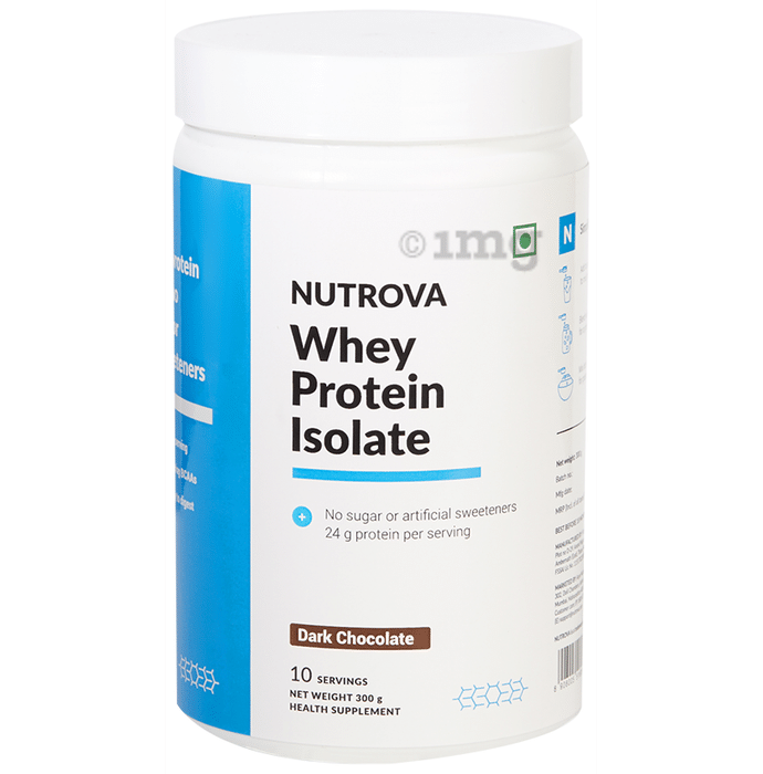 Nutrova Whey Protein Isolate for Muscle Building | Flavour Dark Chocolate