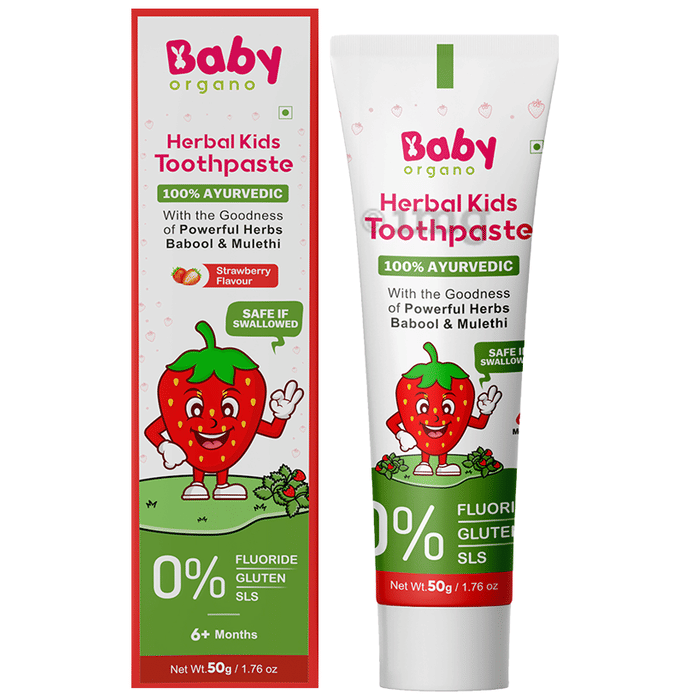 Baby Organo Herbal Kids Toothpaste Strawberry Babool & Mulethi Buy