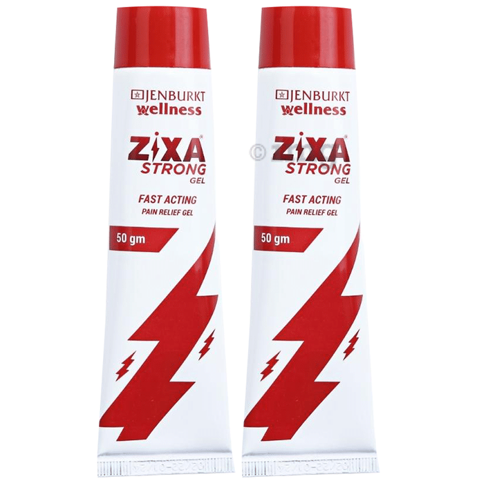 ZIXA Strong Fast Acting Pain Relief Gel | Dual action | Heals Back Pain, Muscle Pain, Knee Pain, Joint Pain (50gm Each)