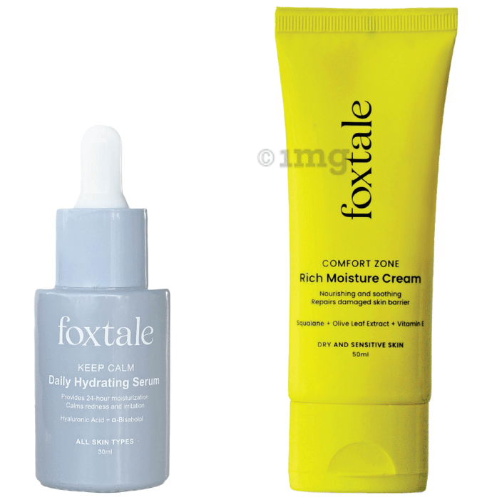 Foxtale Combo Pack of Daily Hydrating Serum 30ml and Rich Moisture Cream 50ml